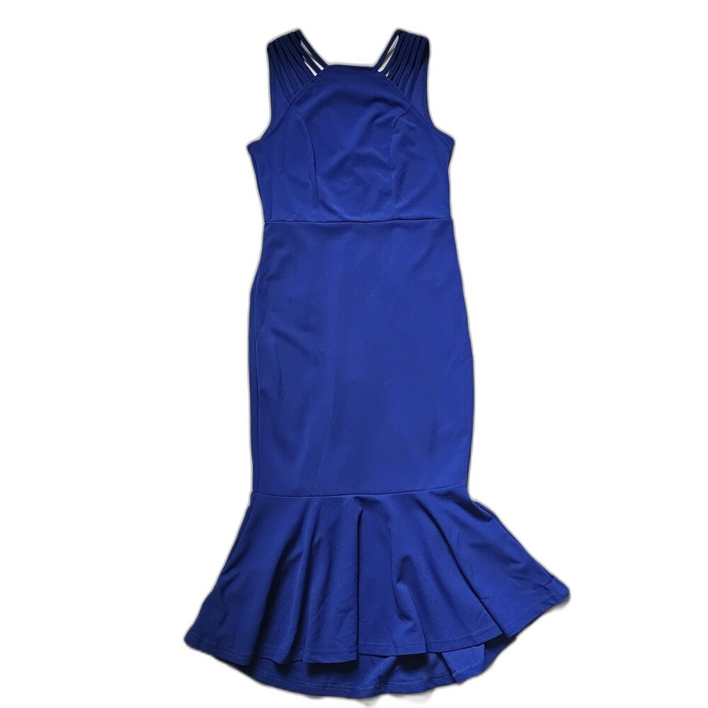 PRETTYGARDEN Royal Blue Bodycon Mermaid Midi Dress Small NWOT